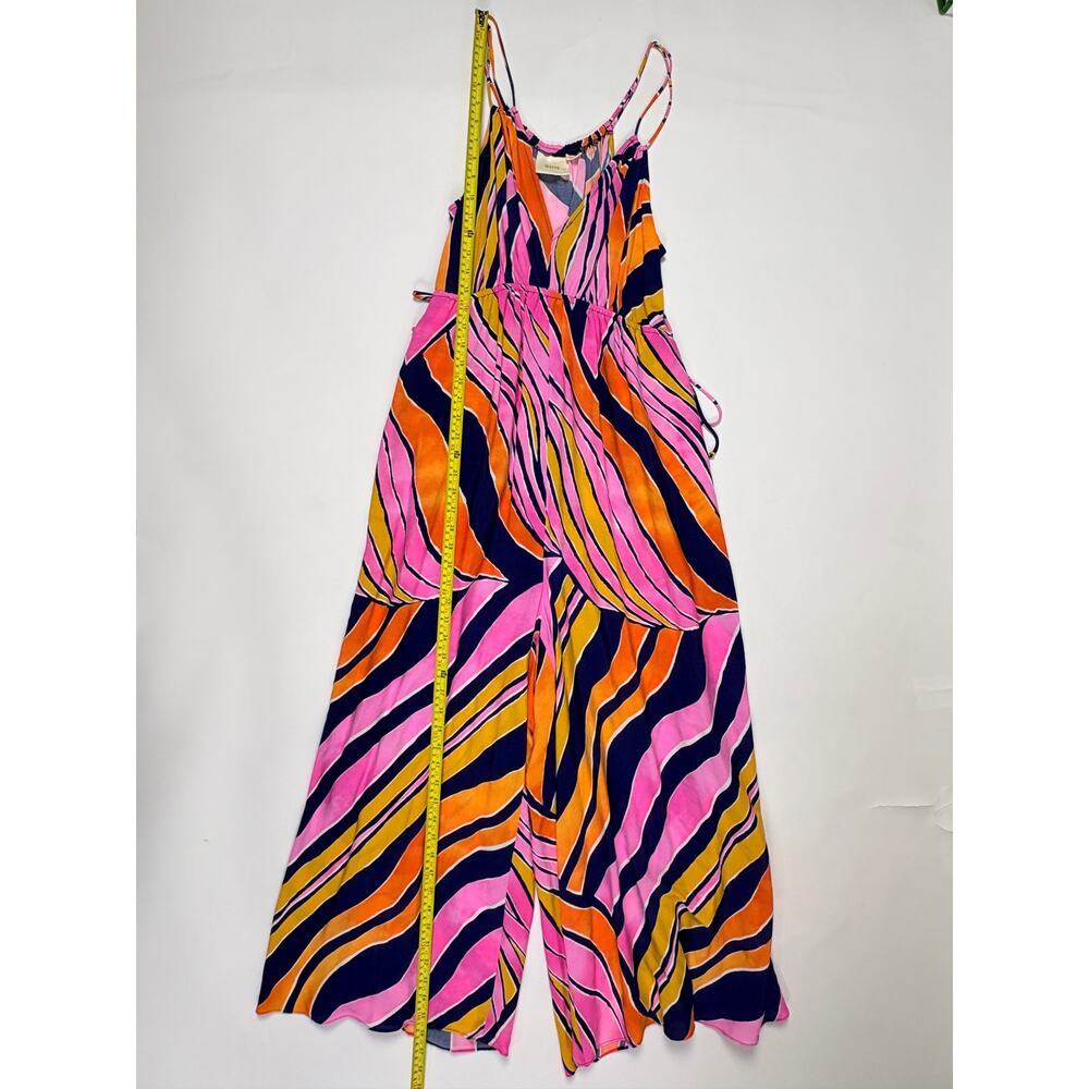 Maeve Anthro Wide Leg Jumpsuit Romper Pink Orange Palazzo Coastal Boho New - Picture 16 of 16